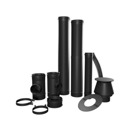 Kit coaxial tejado vertical Ø80-125 para estufa de pellets estanca KIT-JJ03-08MN