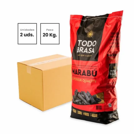 Carbón vegetal Todo Brasa Marabú (saco rojo) 10 kg – larga duración